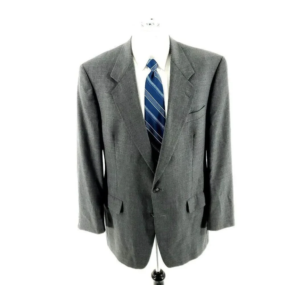 Hart Schaffner Marx Worsted Wool Polyester 2 Button Blazer 42L‎ Gray